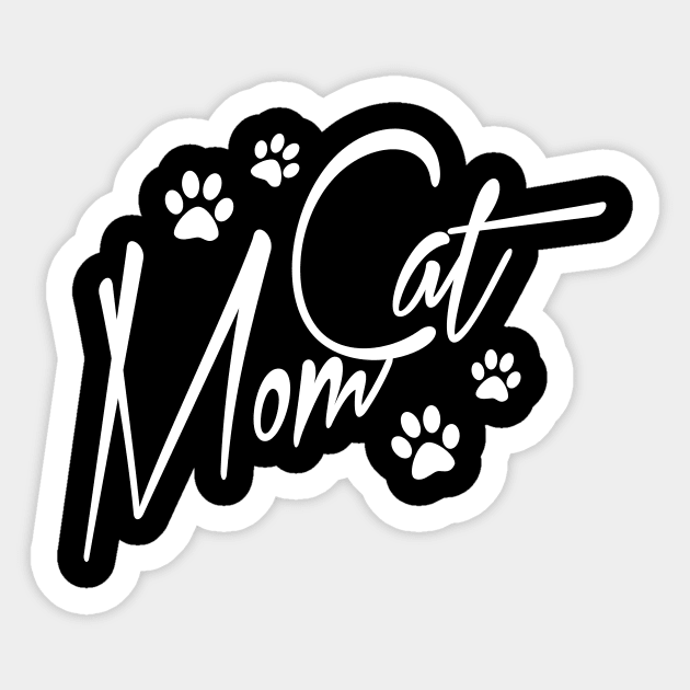 Cat Mom Cute Letter Print Women Funny Graphic Mothers Day Sticker by xoclothes